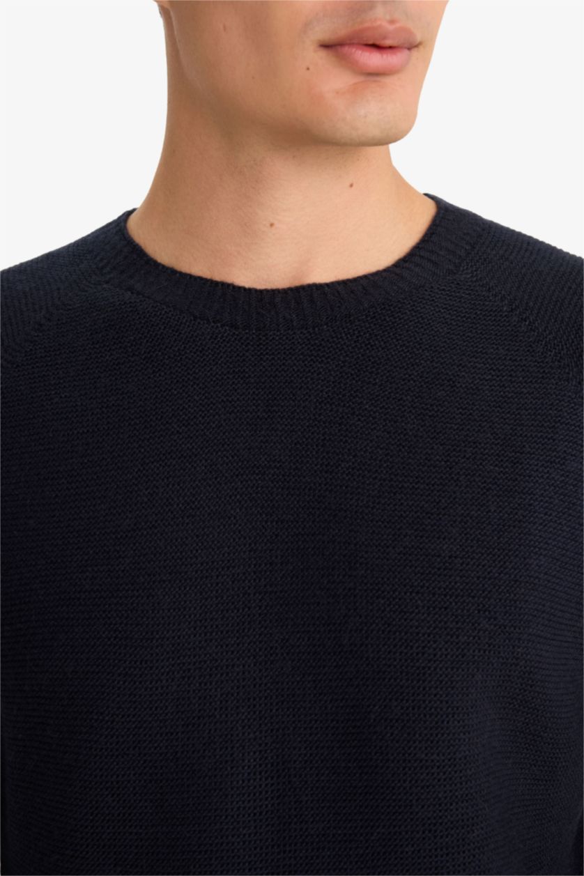 Erkek Lacivert Dikişsiz Triko Kazak