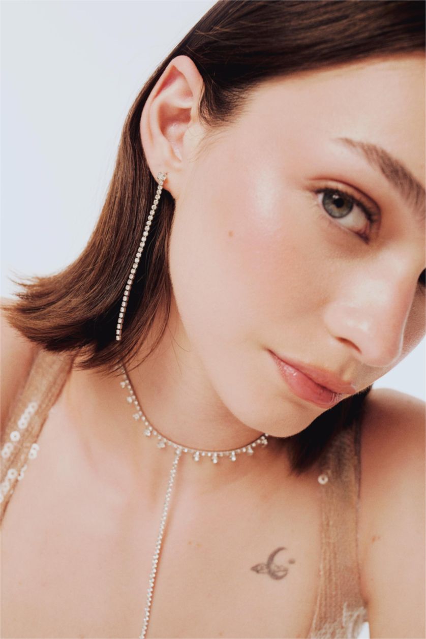 Kadın Gümüş DCEY x DeFacto Kadın Taşlı Kolye Küpe Bileklik Seti