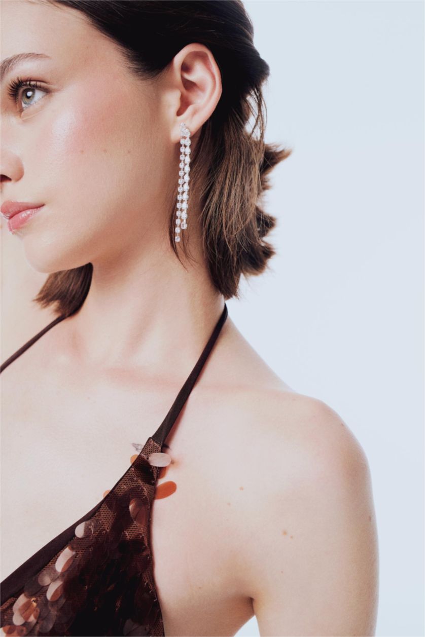 Kadın Gümüş DCEY x DeFacto Kadın 2'li Taşlı Küpe