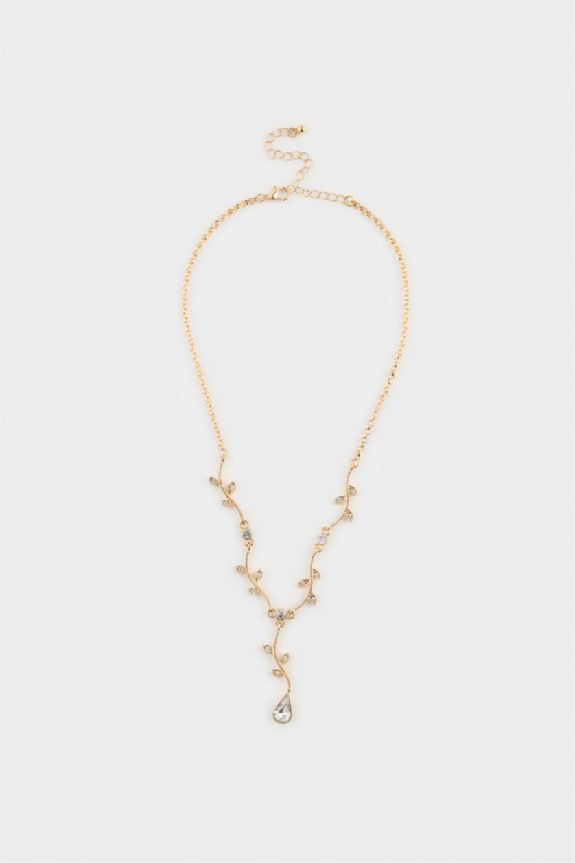 Kadın Altın DCEY x DeFacto Kadın Taşlı Gold Y Kolye