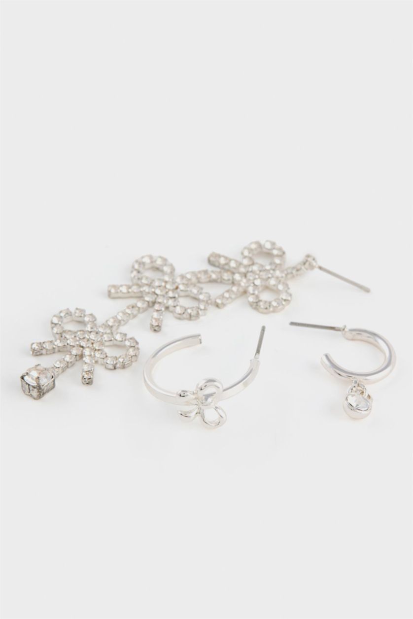 Kadın Gümüş DCEY x DeFacto Kadın 3'lü Taşlı Küpe