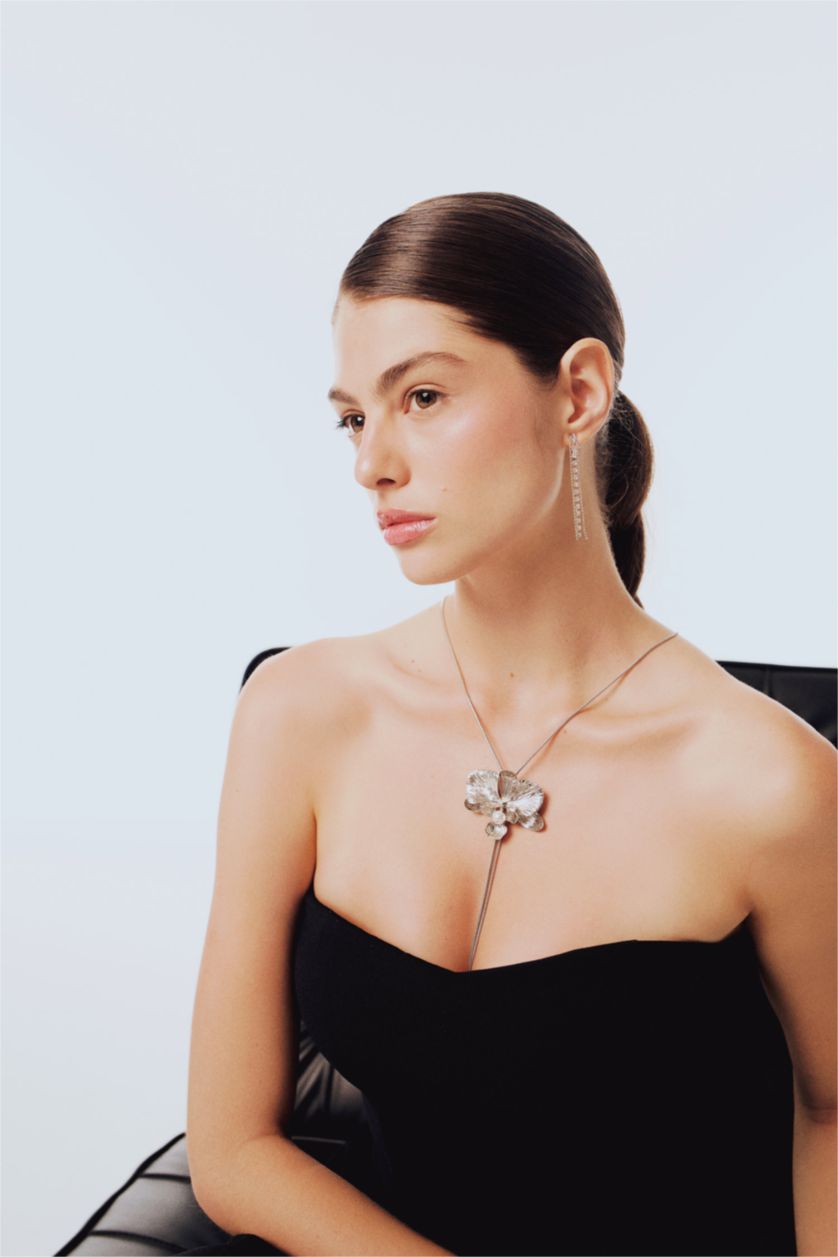 Kadın Gümüş DCEY x DeFacto Kadın İnci Detaylı Çiçekli Kolye