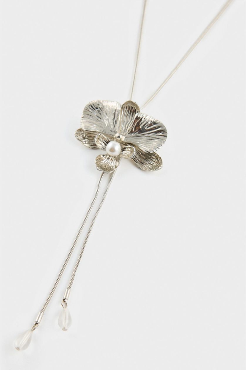 Kadın Gümüş DCEY x DeFacto Kadın İnci Detaylı Çiçekli Kolye