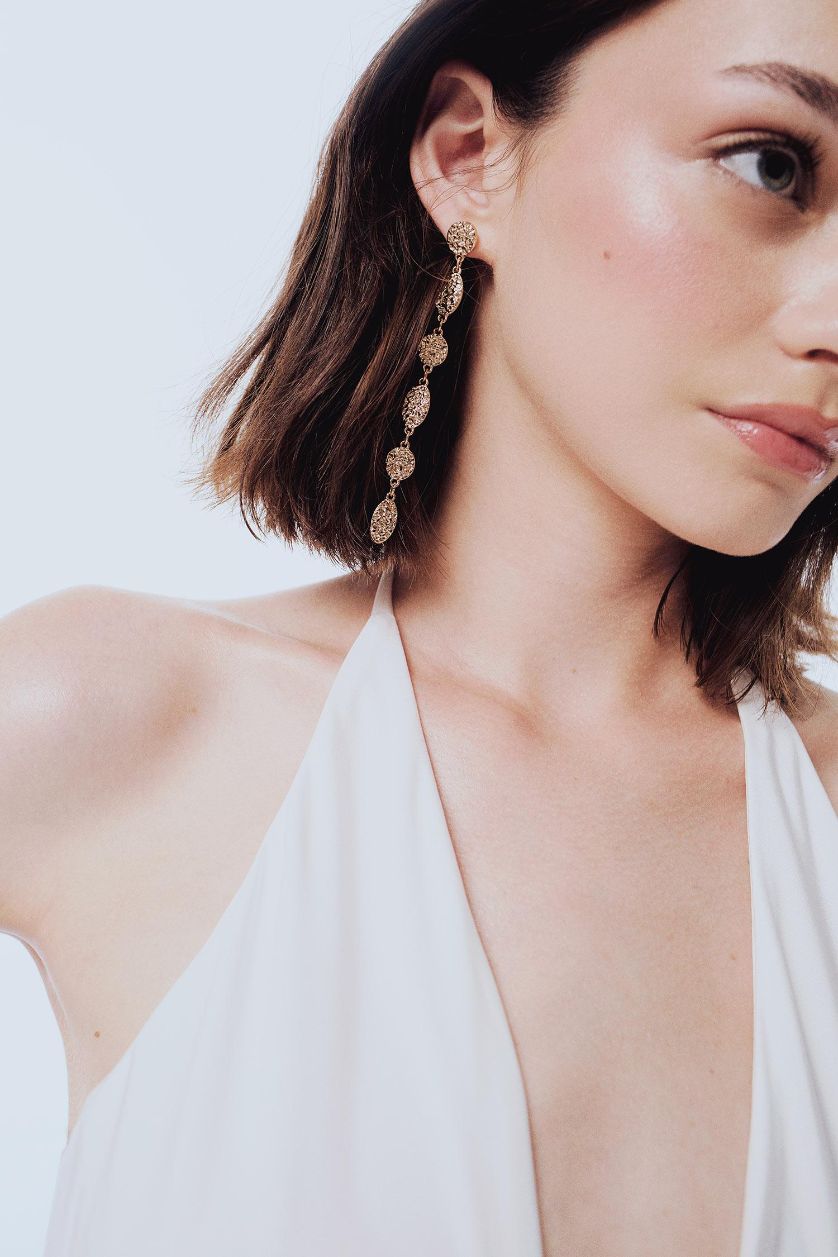 Kadın Gümüş DCEY x DeFacto Kadın 2'li Taşlı Gold Küpe