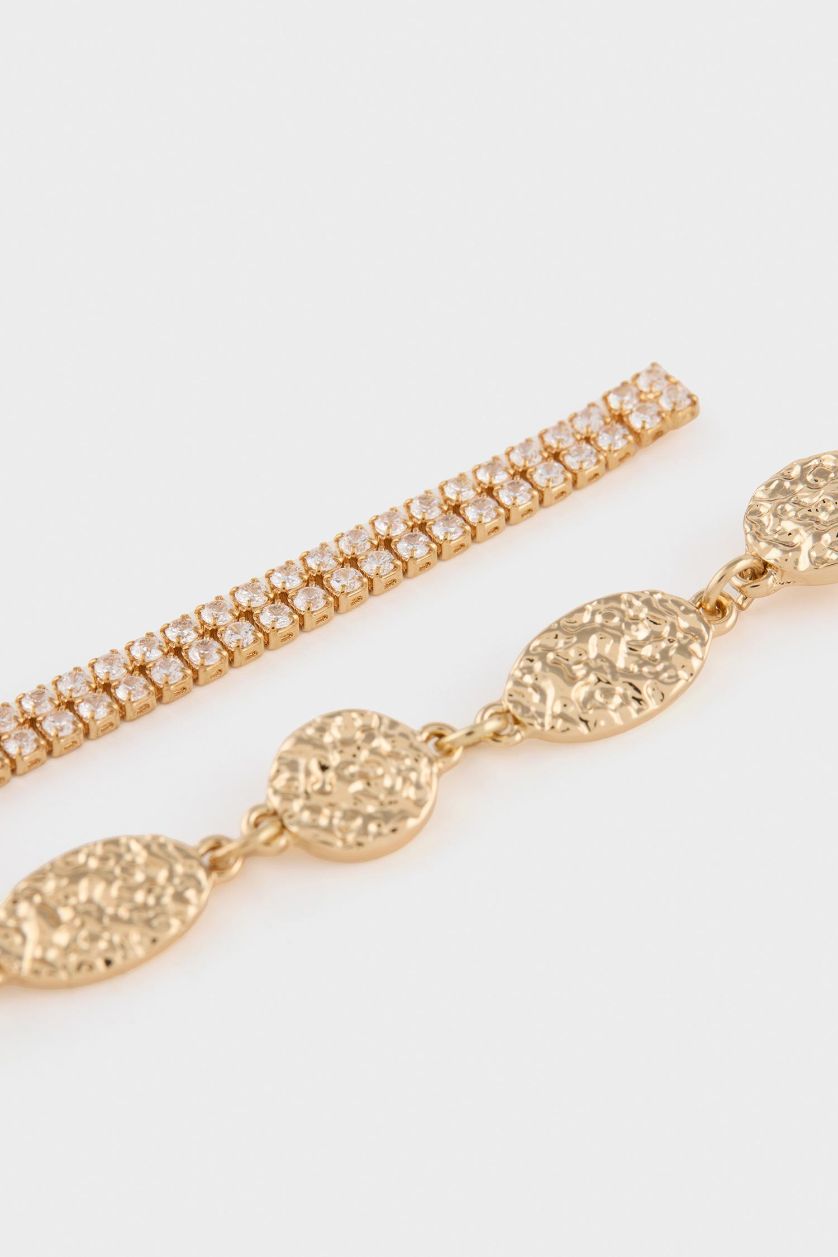 Kadın Gümüş DCEY x DeFacto Kadın 2'li Taşlı Gold Küpe