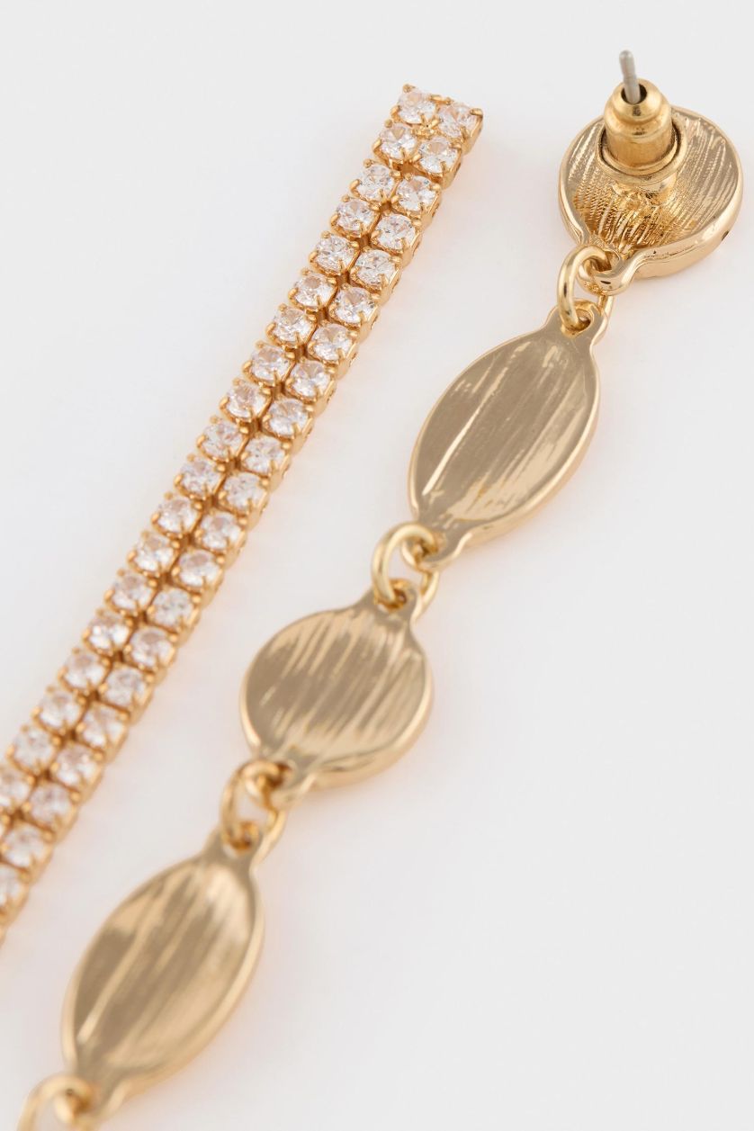 Kadın Gümüş DCEY x DeFacto Kadın 2'li Taşlı Gold Küpe