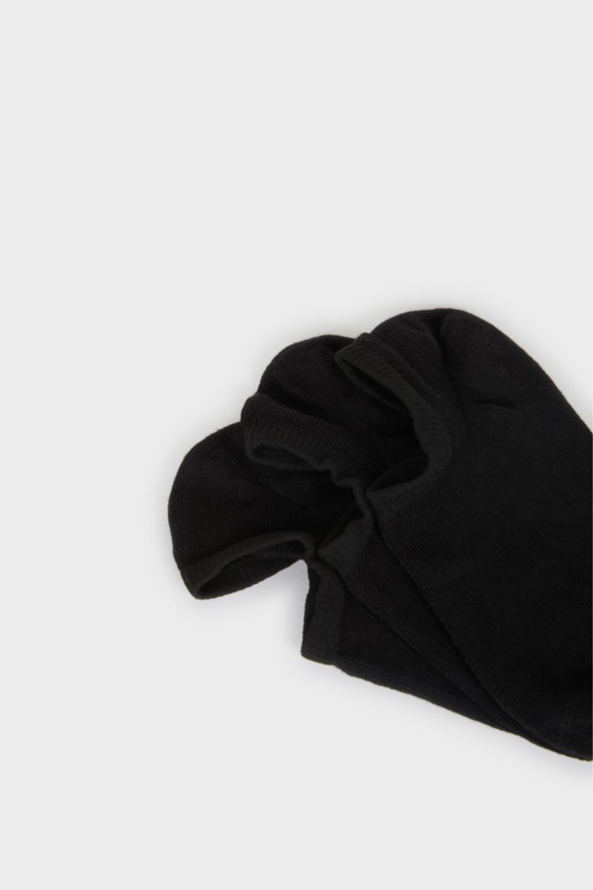 Kadın Siyah Kadın 3'lü Pamuklu Sneaker Çorap