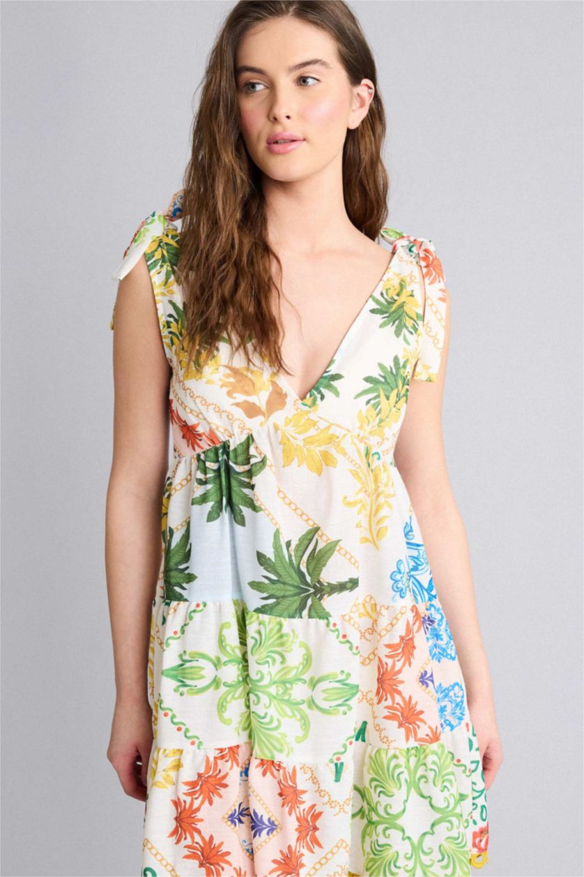 نساء أصفر فستان بحر تروبيكال قصة عادية من Fall in Love