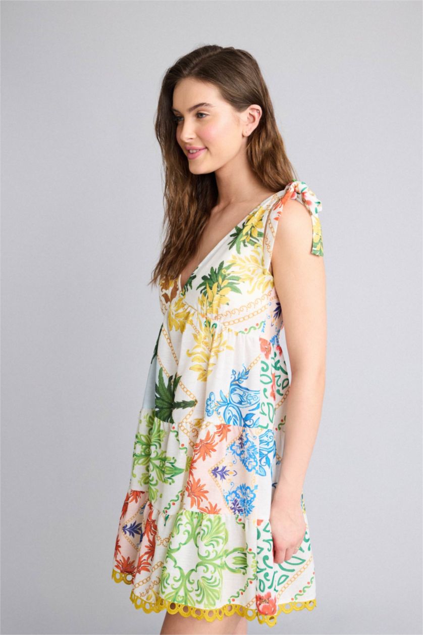 نساء أصفر فستان بحر تروبيكال قصة عادية من Fall in Love