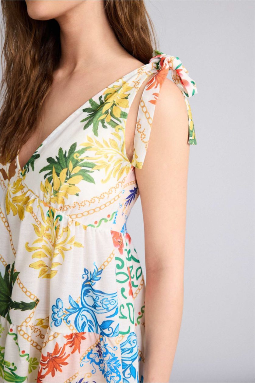 نساء أصفر فستان بحر تروبيكال قصة عادية من Fall in Love