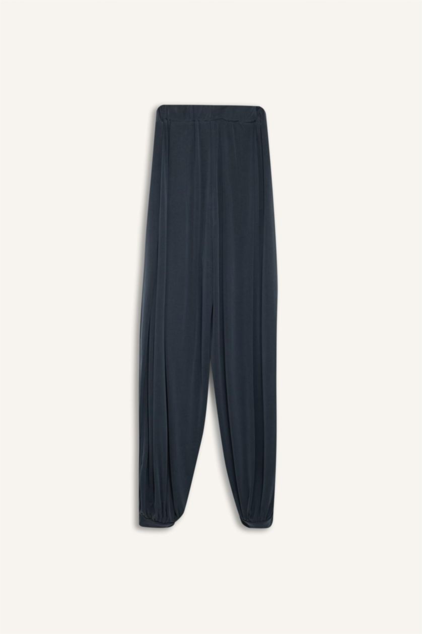 Woman Light Navy DeFactoFit Oversize Fit Short Leg Modal Sports Pants