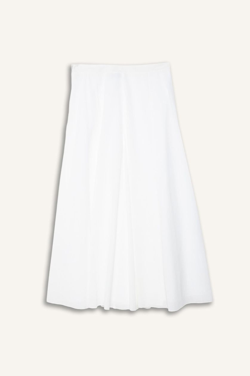 Kadın Ekru A Kesim Vual Maxi Etek