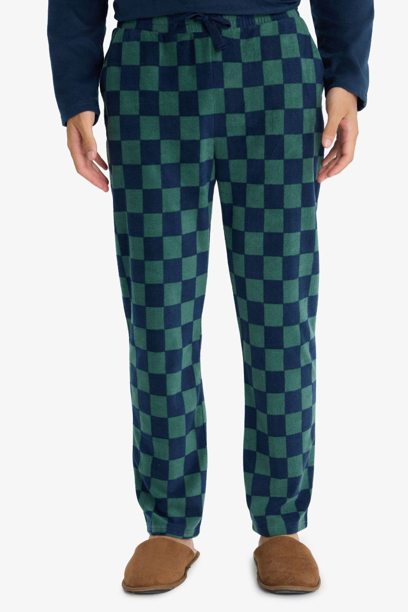 Man NAVY 2 Piece Pyjama Set with Long Sleeve Top and Plaid Pants