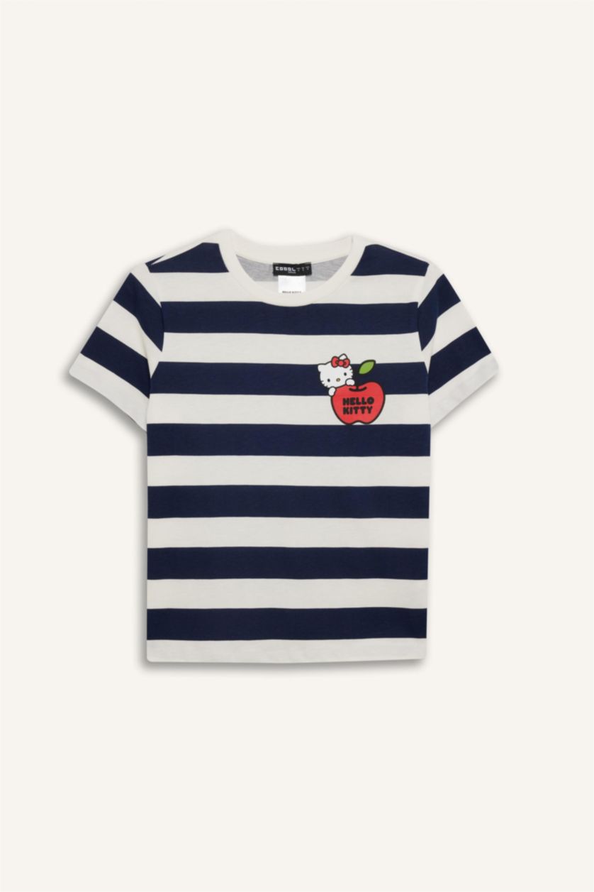 Kadın Kırık Beyaz Regular Fıt Kısa Kollu Tişört