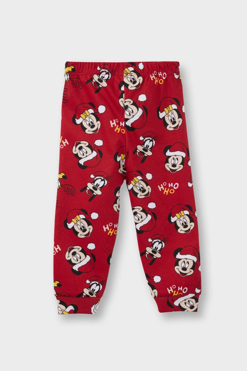 Kız Bebek Kırmızı %100 Pamuklu Dısney Mıckey & Mınnıe Beli Lastikli Pijama Takımı Kız Bebek