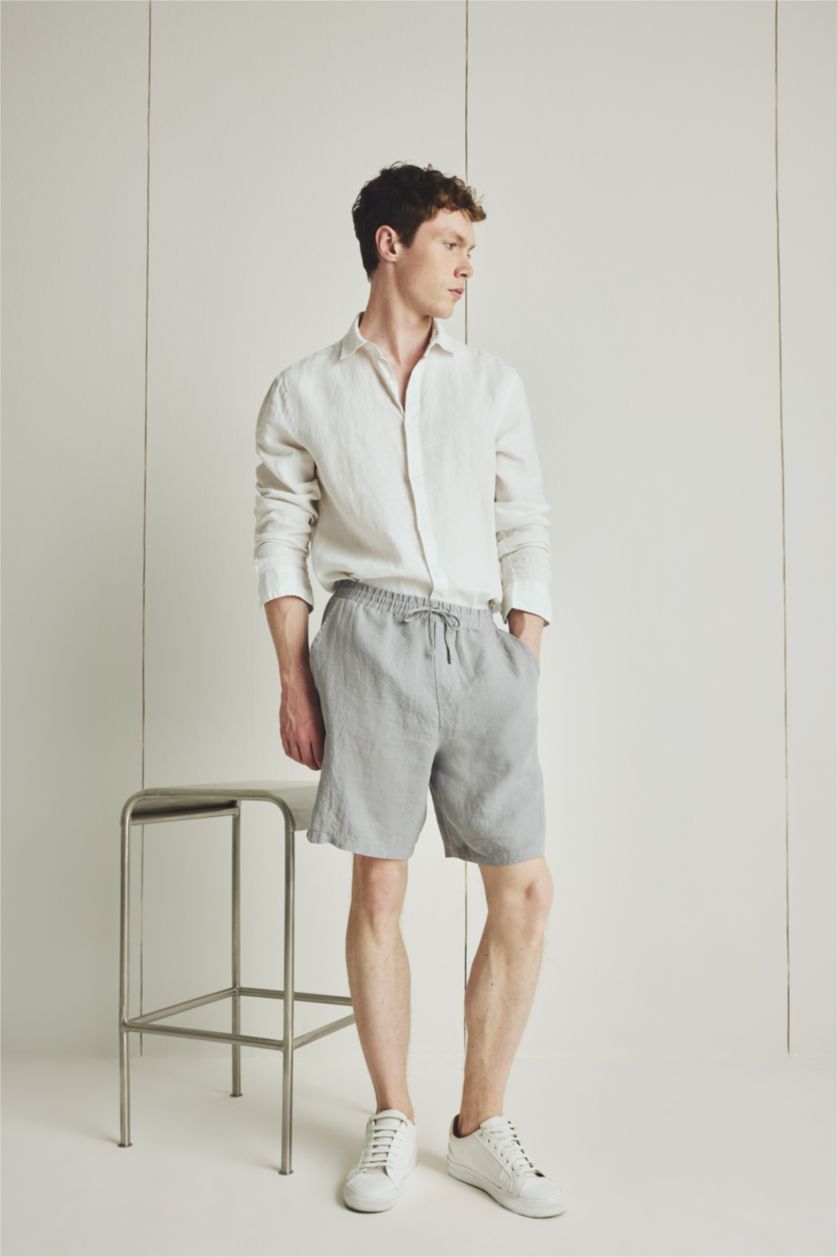 MAN Light Grey Relax Fit linen
