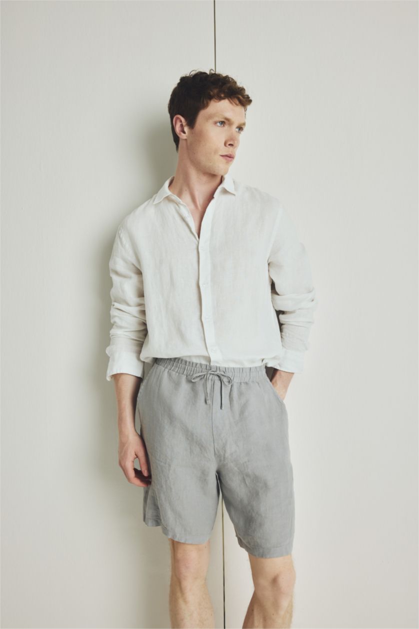 MAN Light Grey Relax Fit linen