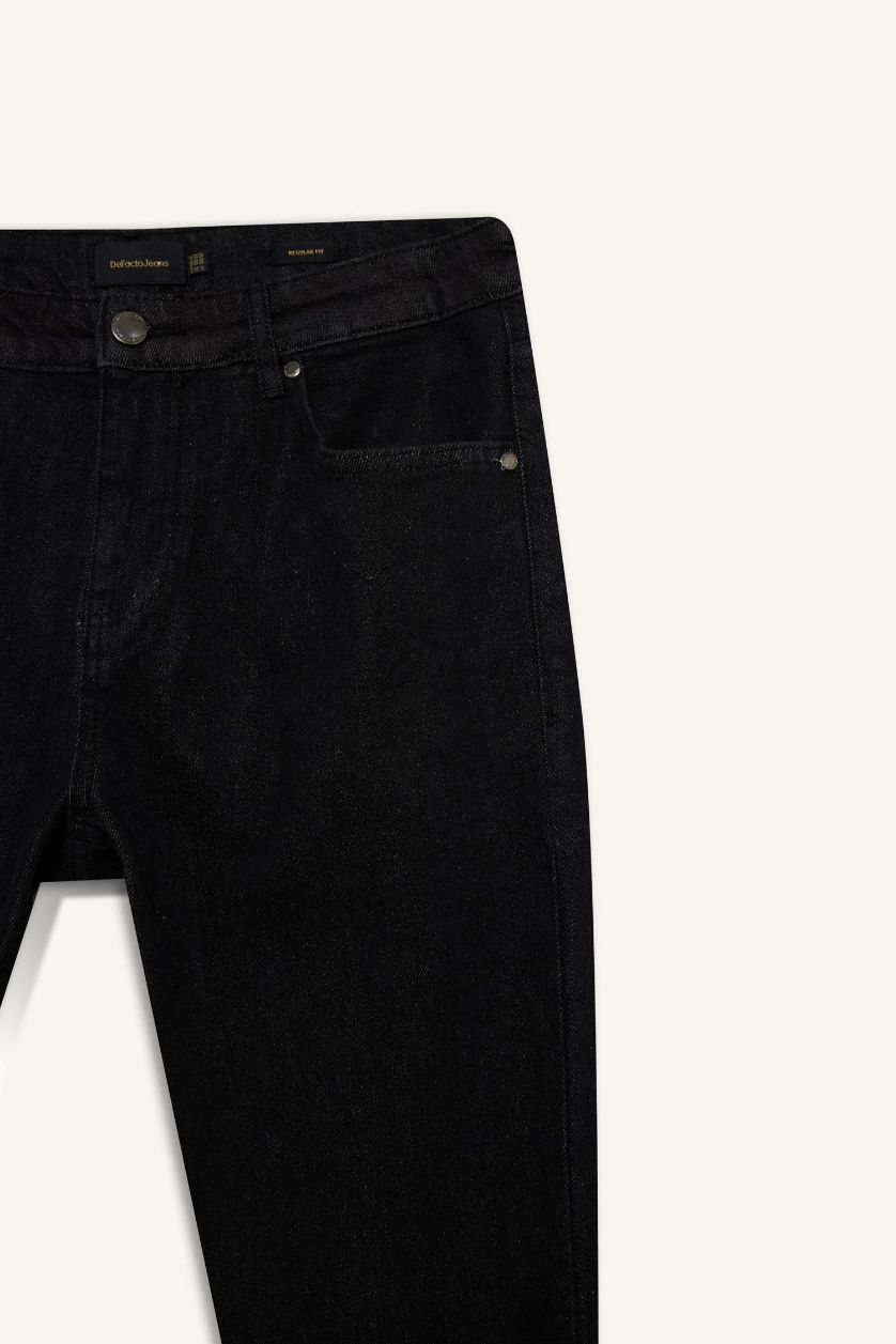 Man Black Sergio Regular Fit Regular Waist Straight Leg Jeans