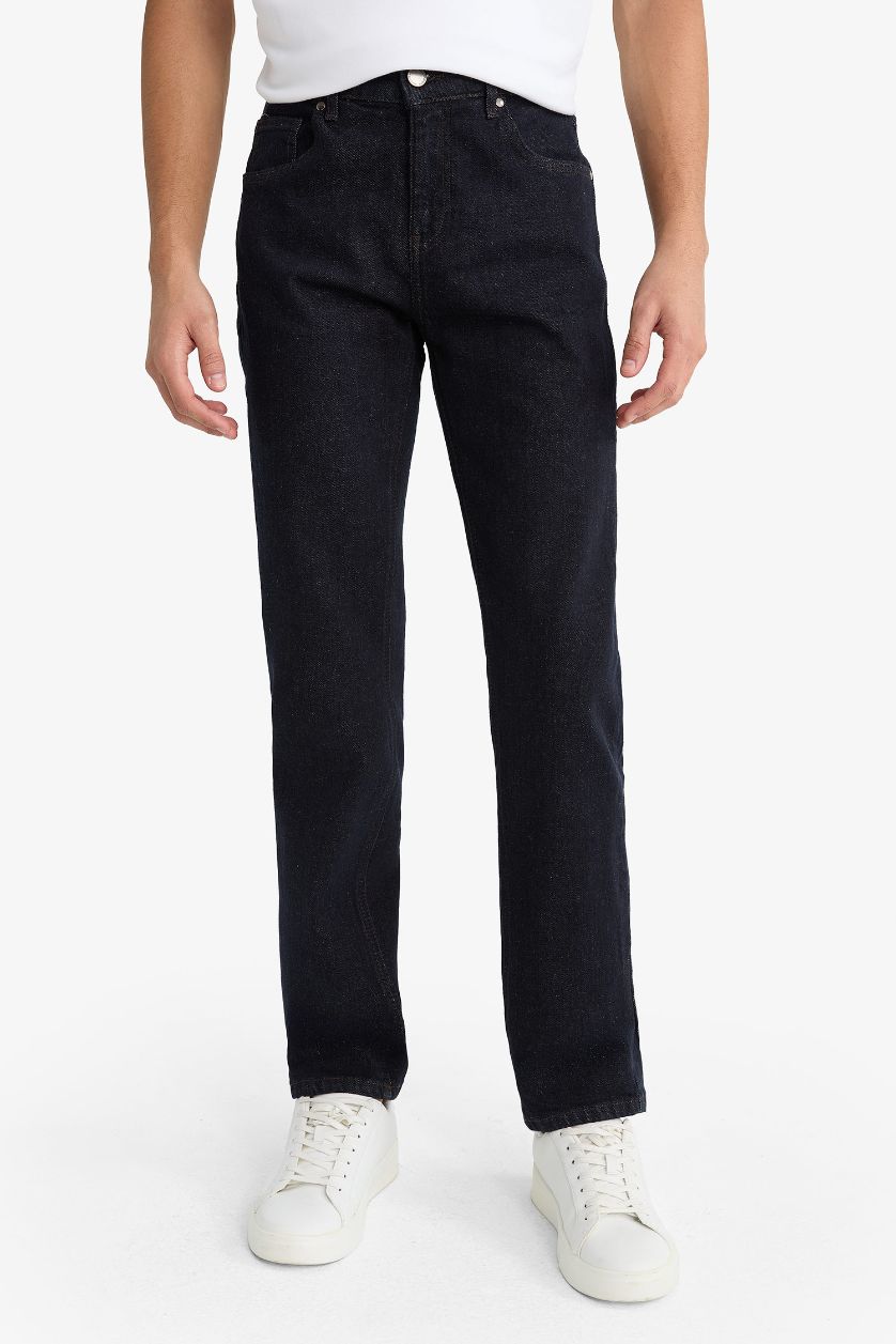 Erkek Koyu Mavi Sergio Regular Fit Normal Kalıp Normal Bel Boru Paça Jean Pantolon