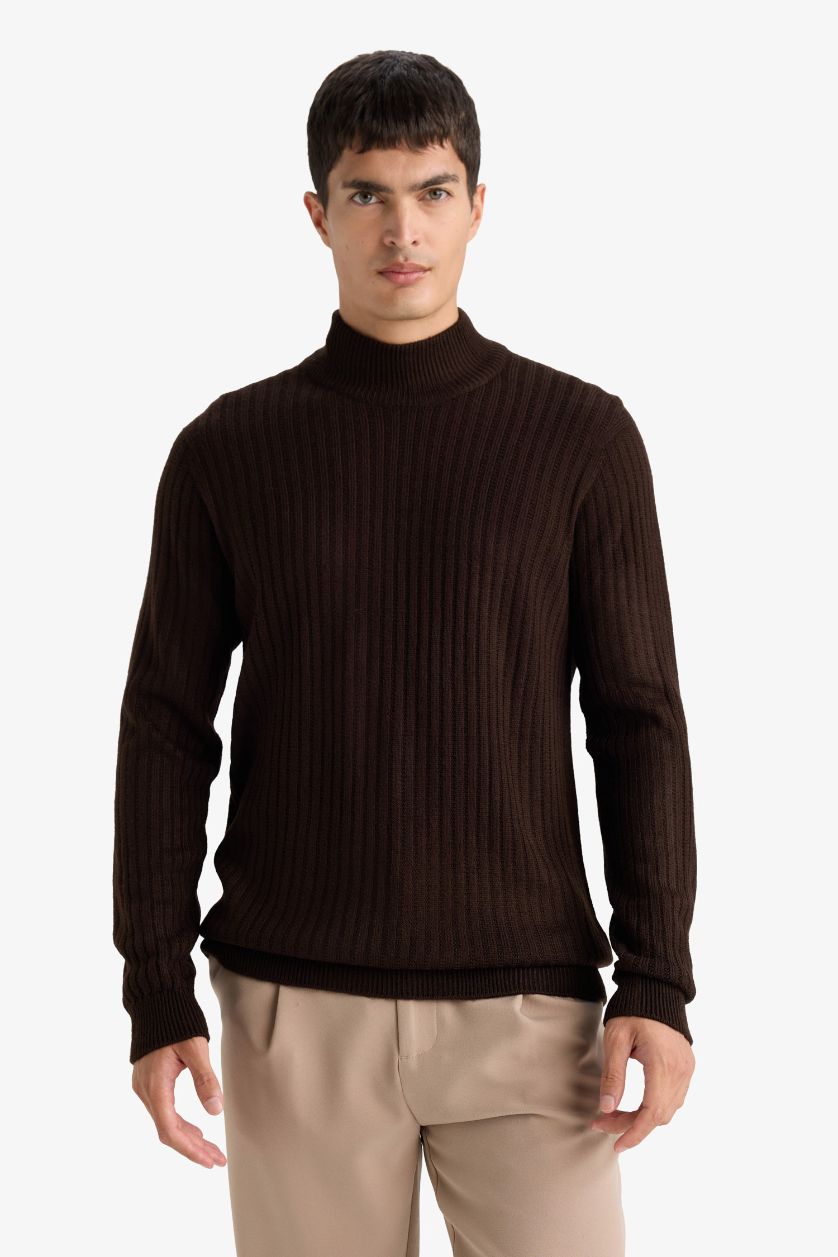 MAN Brown Standard Fit Turtleneck Knitwear Pullover