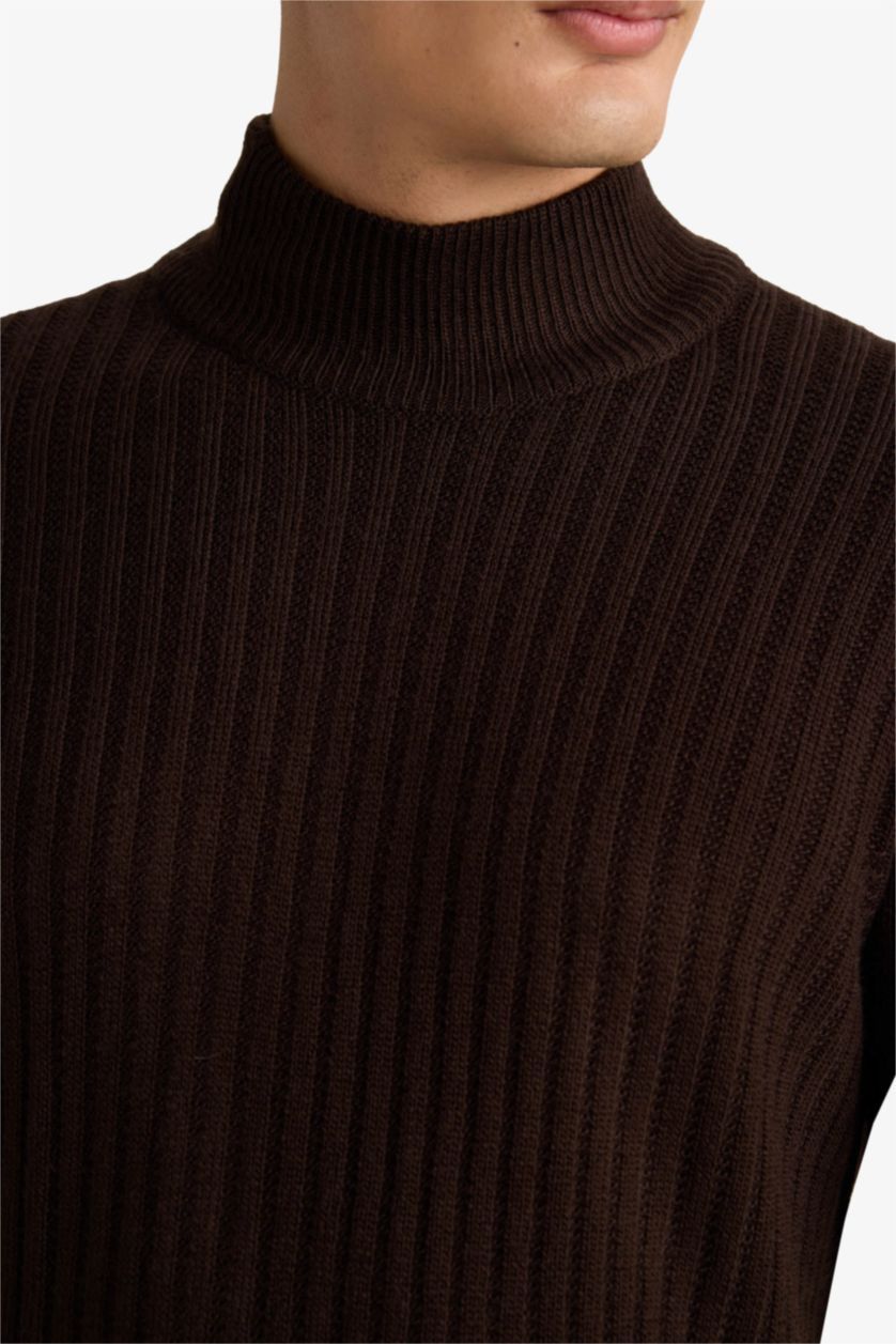MAN Brown Standard Fit Turtleneck Knitwear Pullover