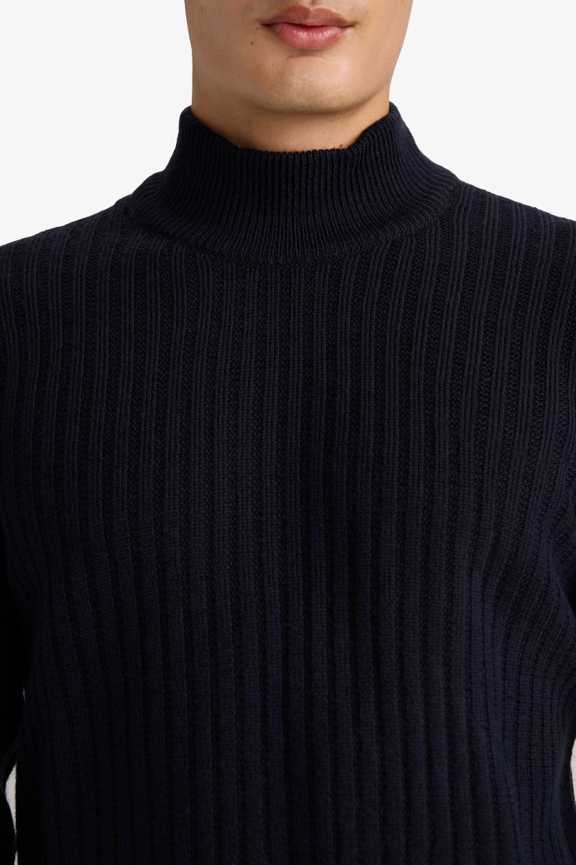 Erkek Lacivert Dikişsiz Triko Kazak