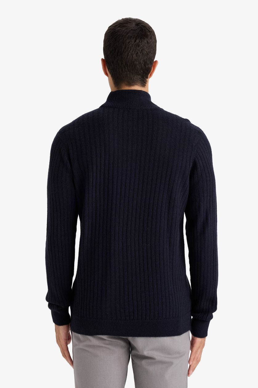 Erkek Lacivert Dikişsiz Triko Kazak