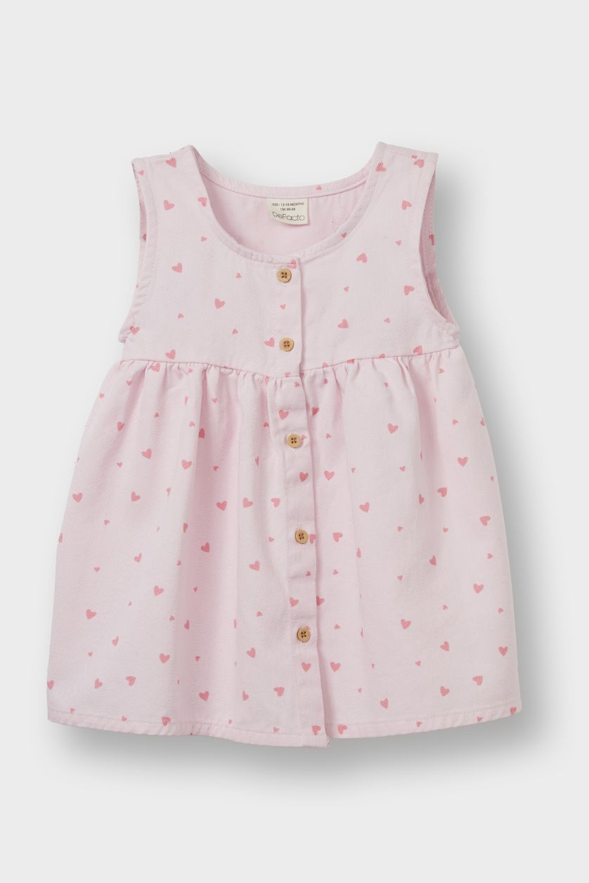 طفلة صغيرة زهري فاتح سيت بناتي فستان و أوفر - قطعتين