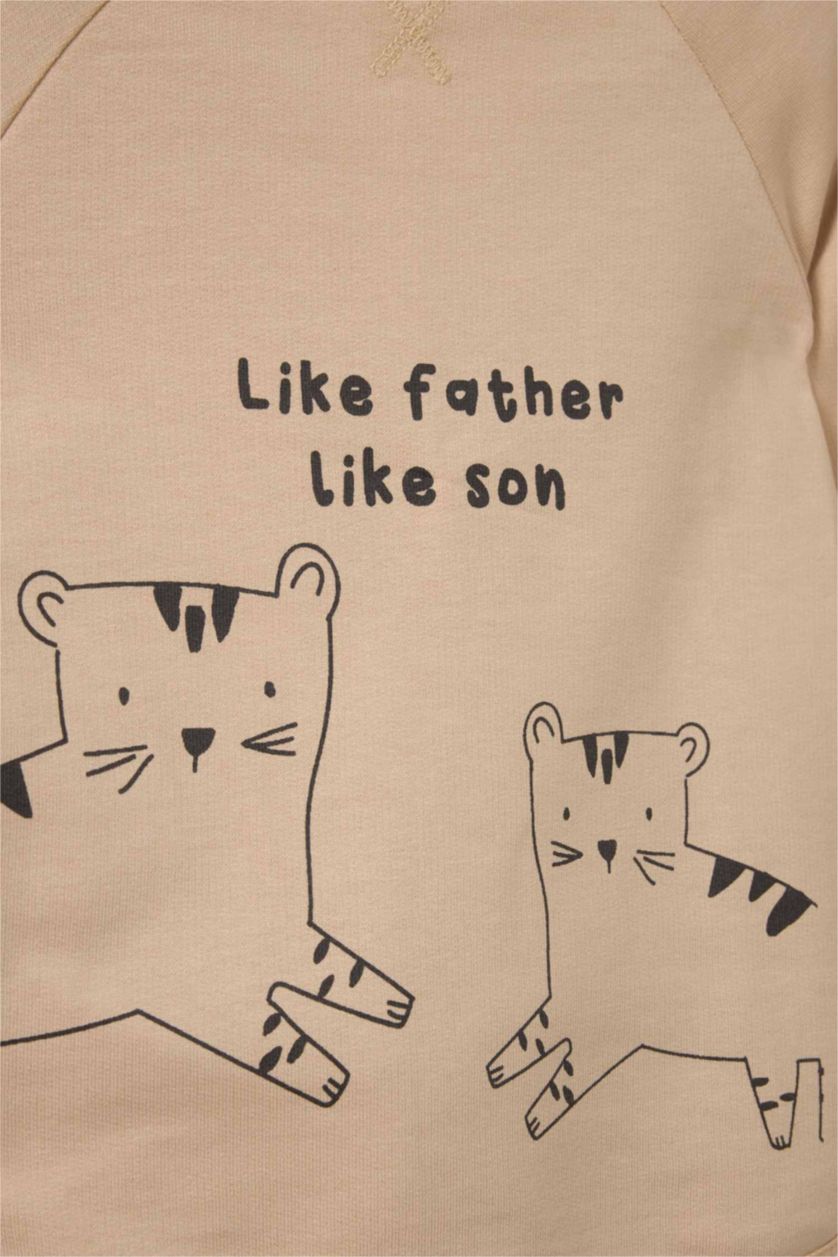 طفل صغير بيج سيت بيبي ولادي سويت شيرت وبنطلون بجامة بطبعة اسد - قطعتين