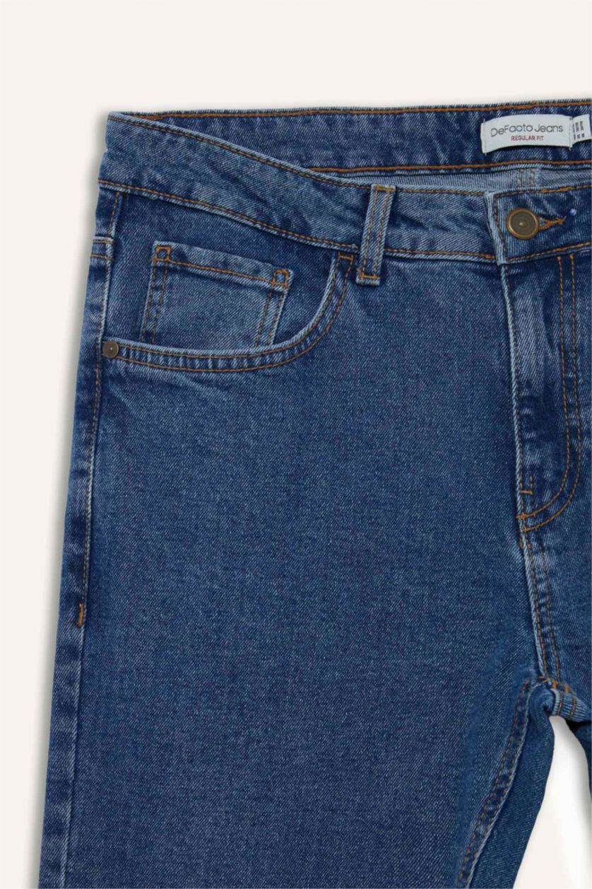 Erkek Mavi Sergio Regular Fit Normal Kalıp Normal Bel Boru Paça Jean Pantolon