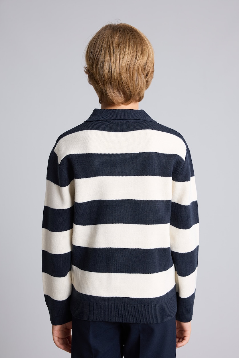 GARÇONS Marin Pull à col polo pour garçon Coupe régulière