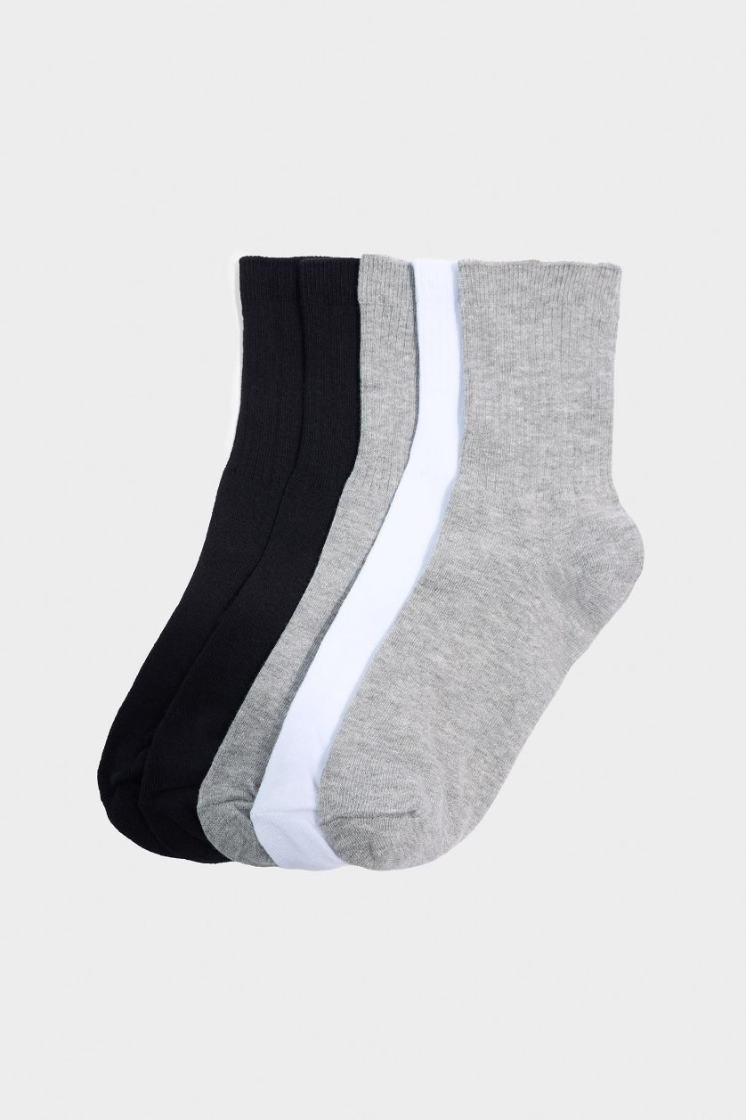 GARÇONS Gris Lot de 5 Chaussettes longues en coton pour garçon