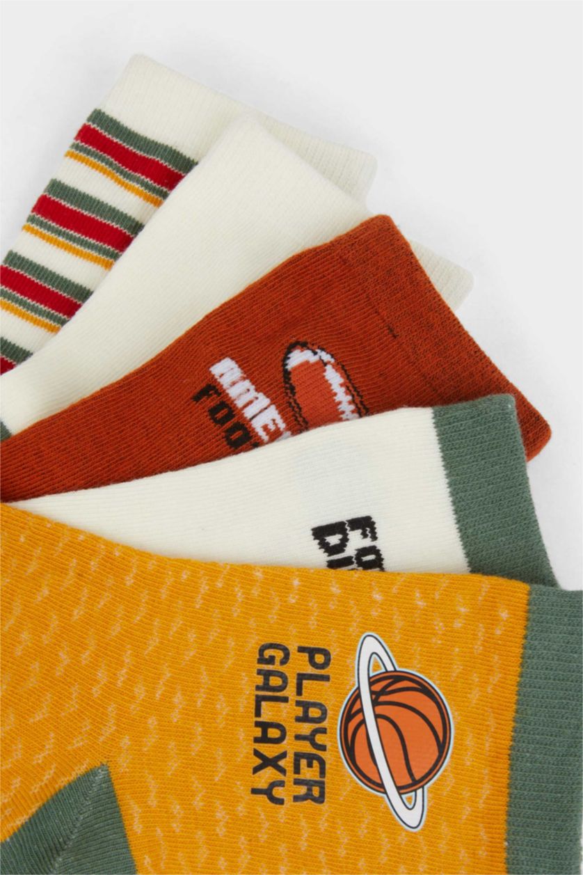 Erkek Çocuk - Genç Erkek Karma Erkek Çocuk 5'li Pamuklu Uzun Çorap