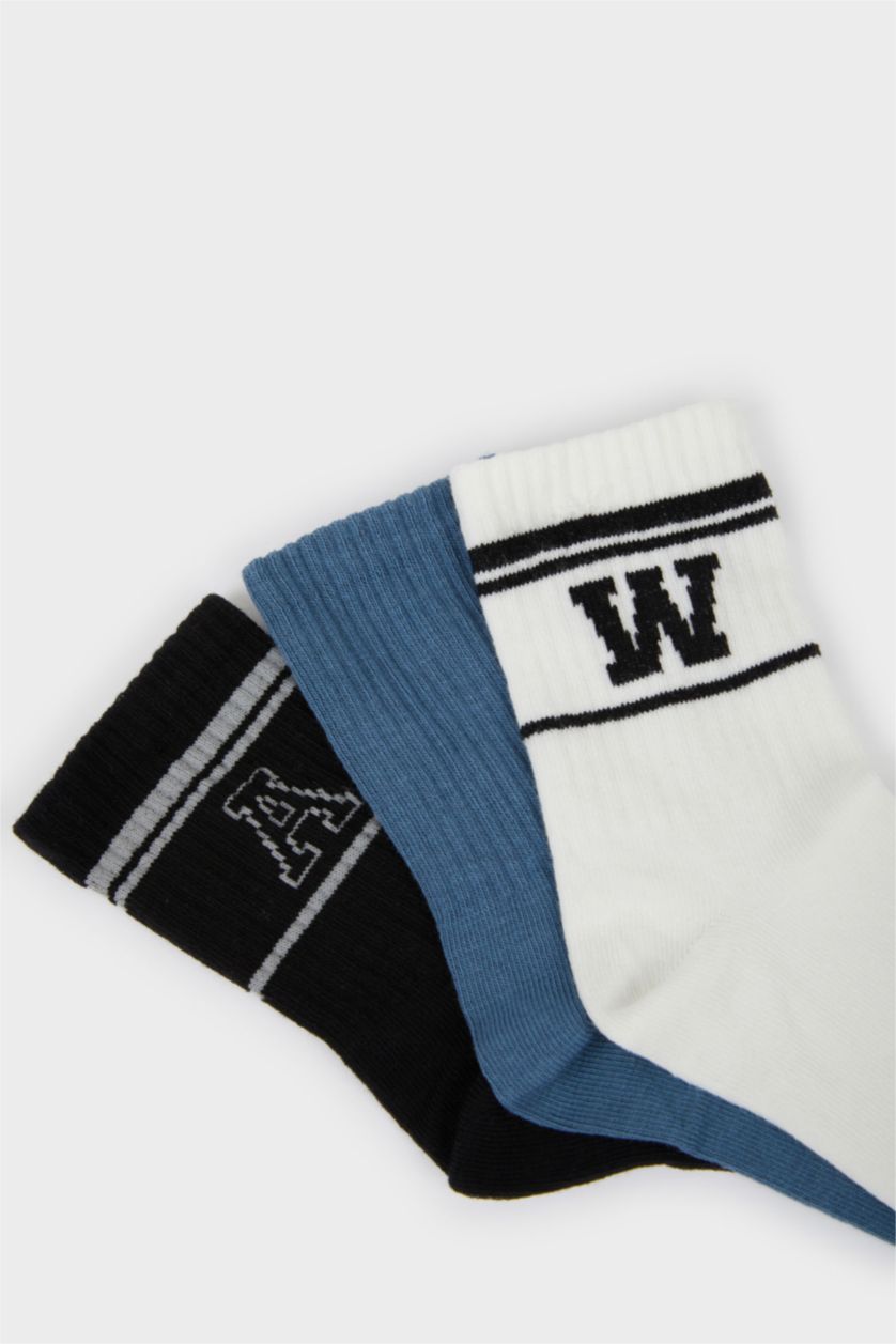 Erkek Çocuk - Genç Erkek Lacivert 3'lü Pamuklu Çorap Erkek Çocuk