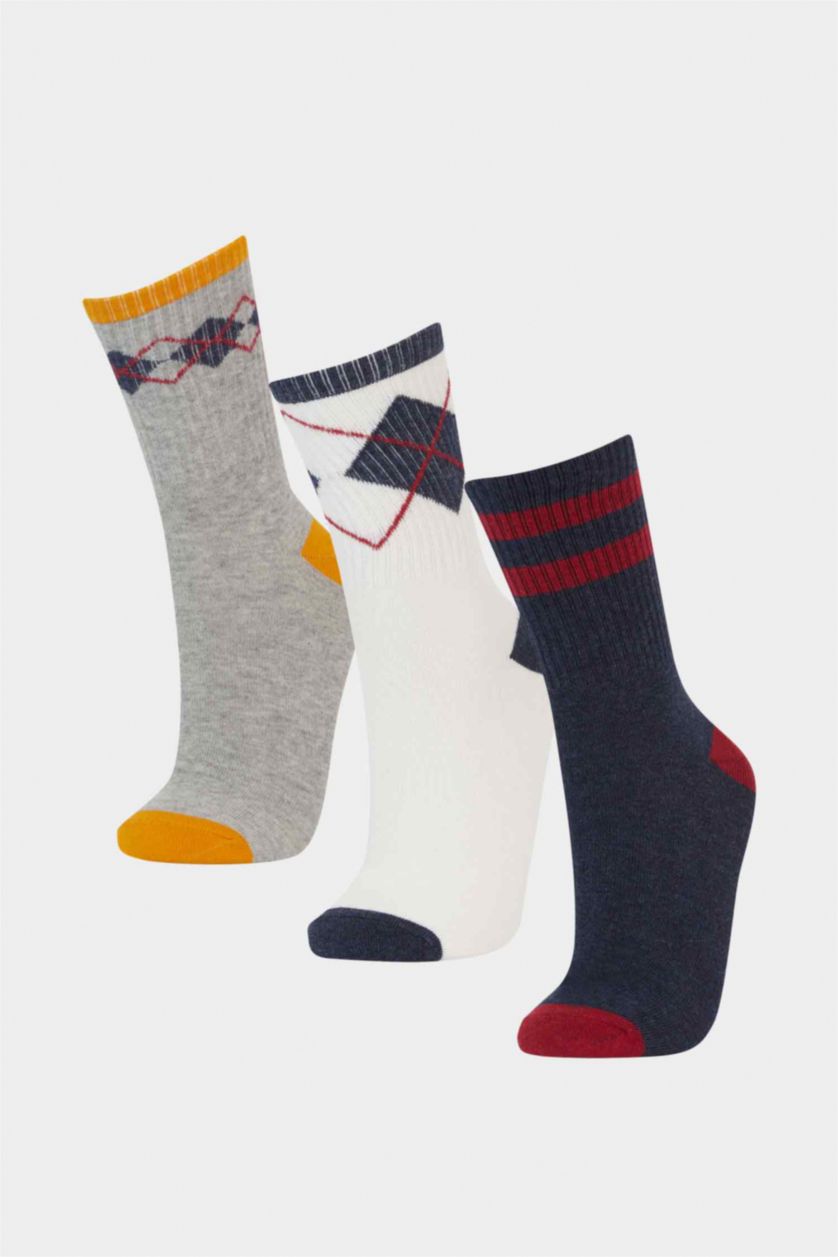 BOYS & TEENS Karma Boy Printed 3 Piece Cotton Long sock