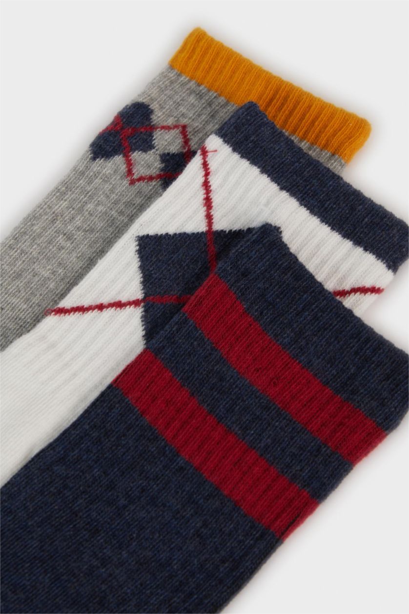 BOYS & TEENS Karma Boy Printed 3 Piece Cotton Long sock