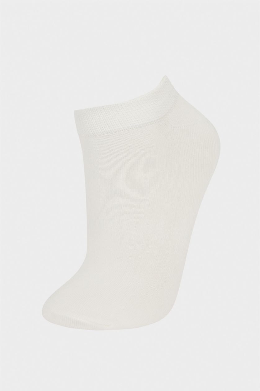 Kadın Beyaz Kadın Dikişsiz 3'lü Bambu Patik Çorap