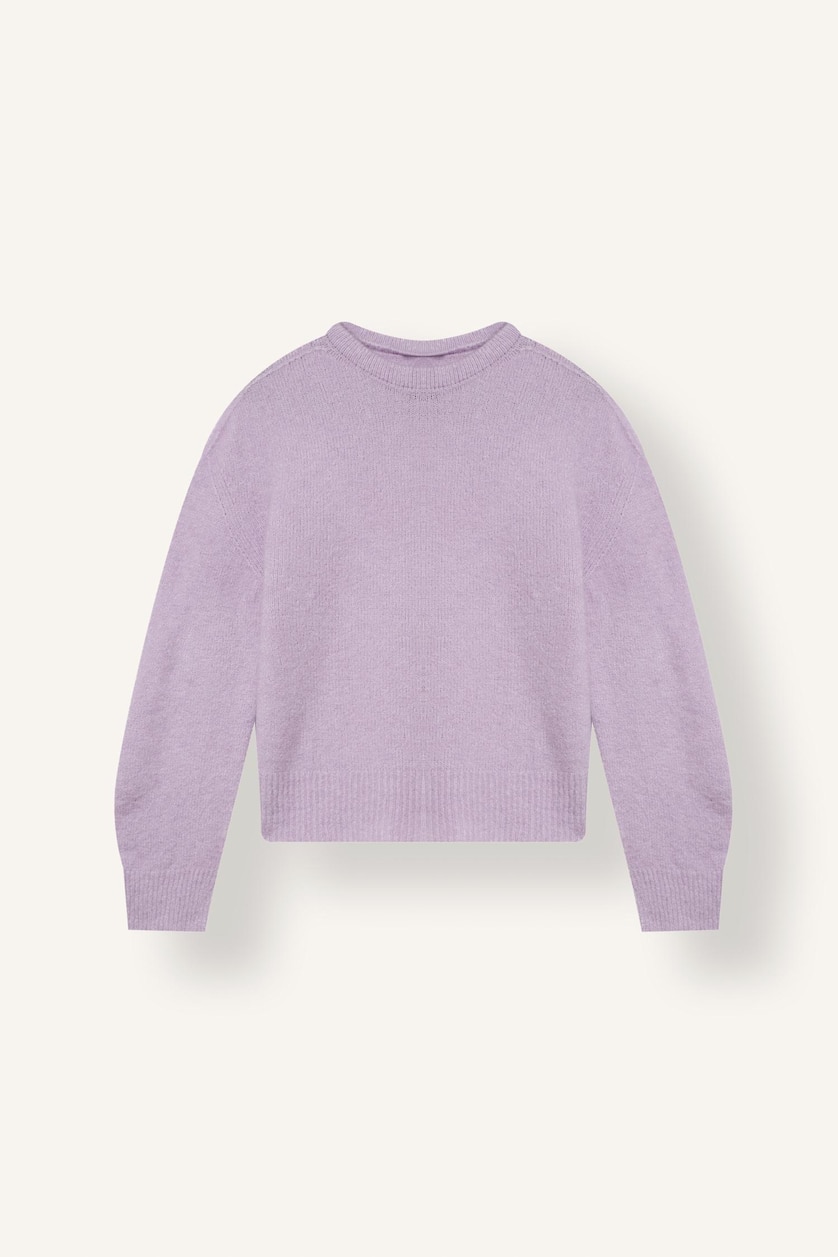 Kadın Lila Regular Fit Yarım Balıkçı Yaka Triko Basic Kazak