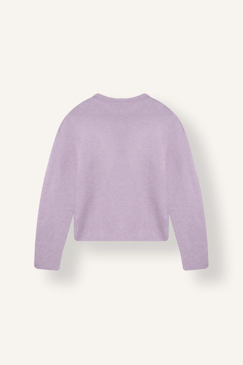 Kadın Lila Regular Fit Yarım Balıkçı Yaka Triko Basic Kazak