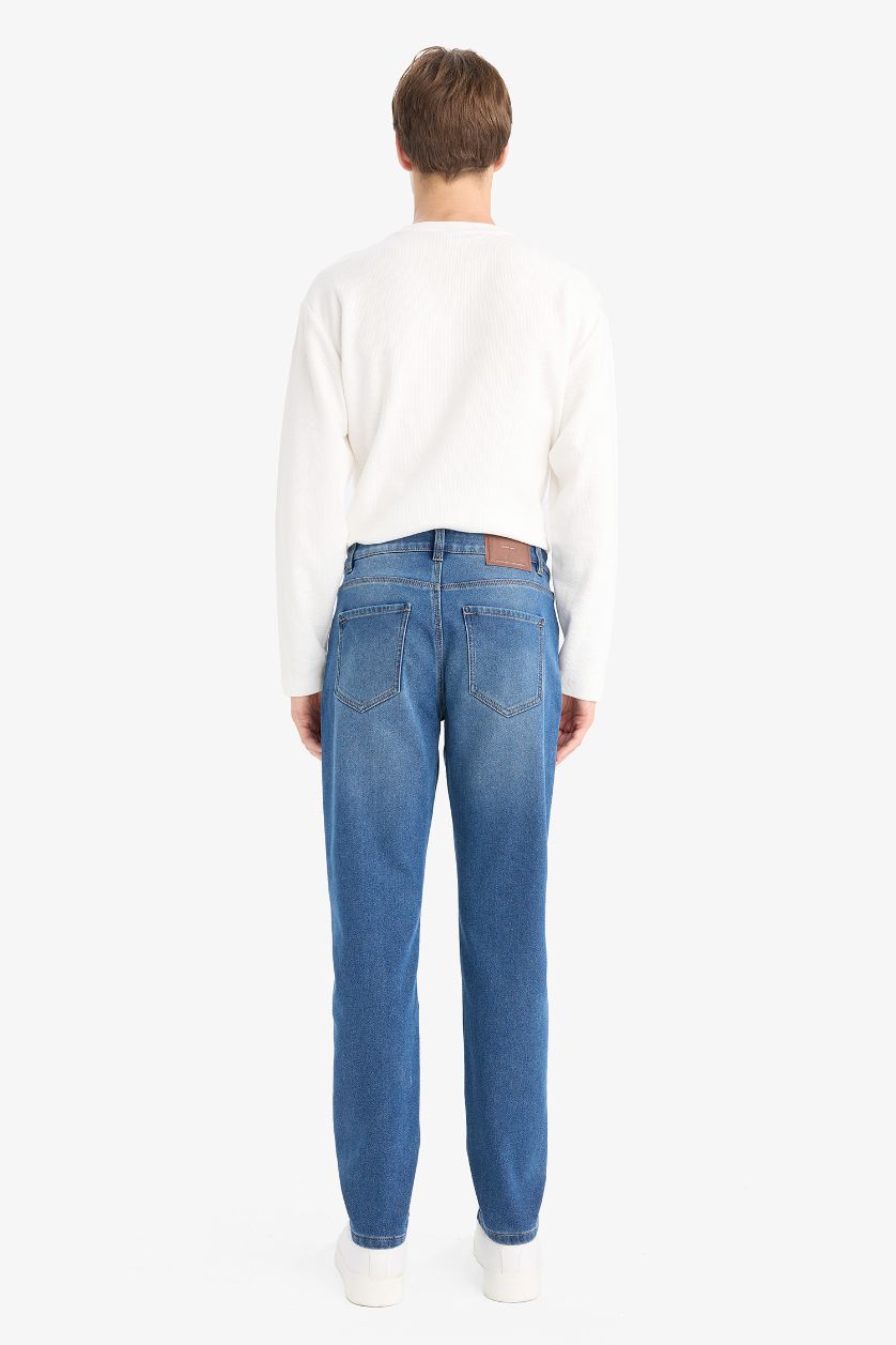 MAN Blue Regular Tapered Fit Trousers