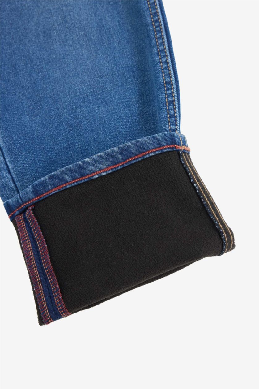 MAN Blue Regular Tapered Fit Trousers