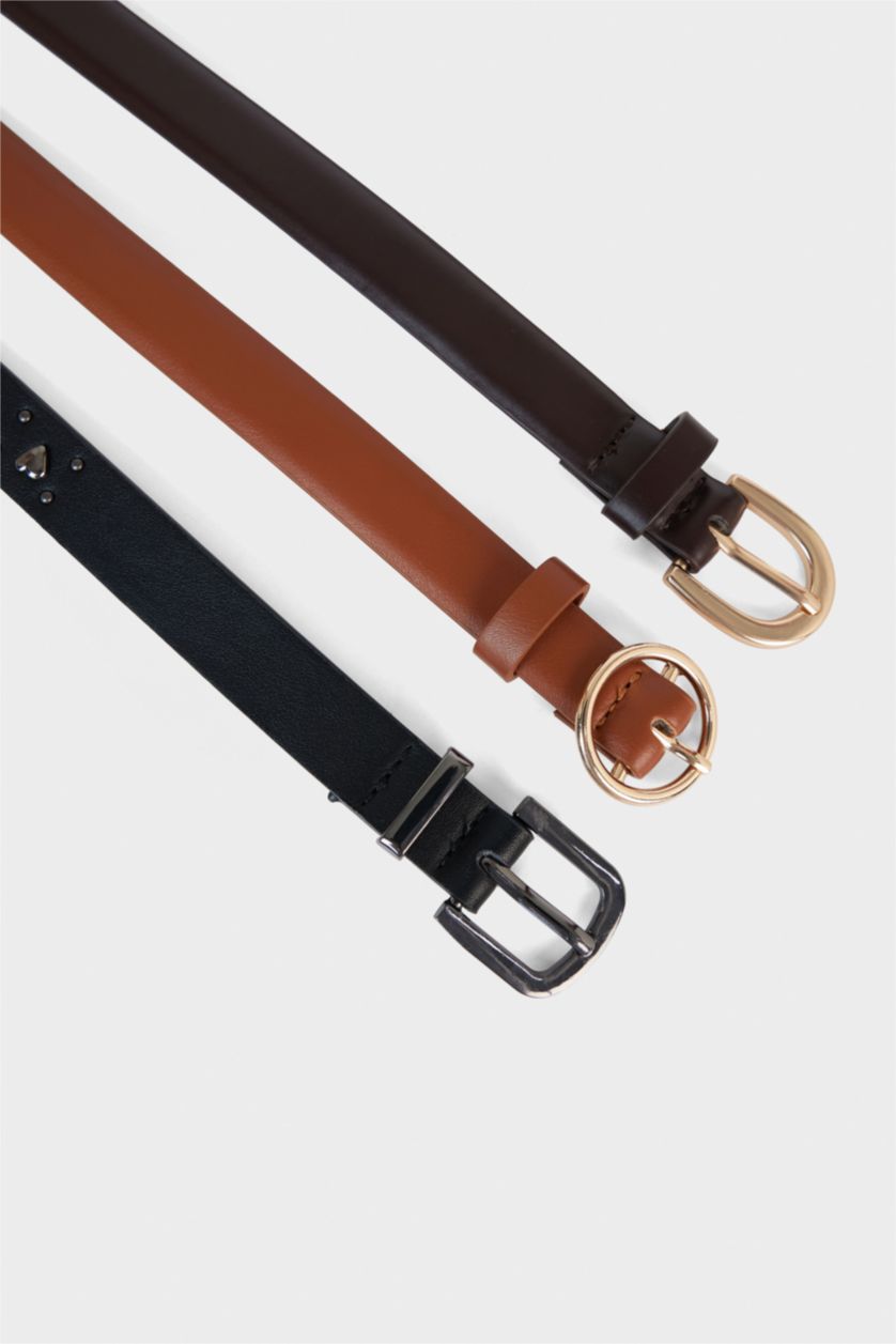 Kadın Karma Kadın Suni Deri 3'lü Günlük Kemer