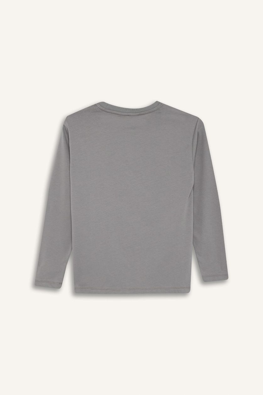 Erkek Çocuk - Genç Erkek Gri Marvel Games Spiderman Bisiklet Yaka Uzun Kollu Tişört Erkek Çocuk