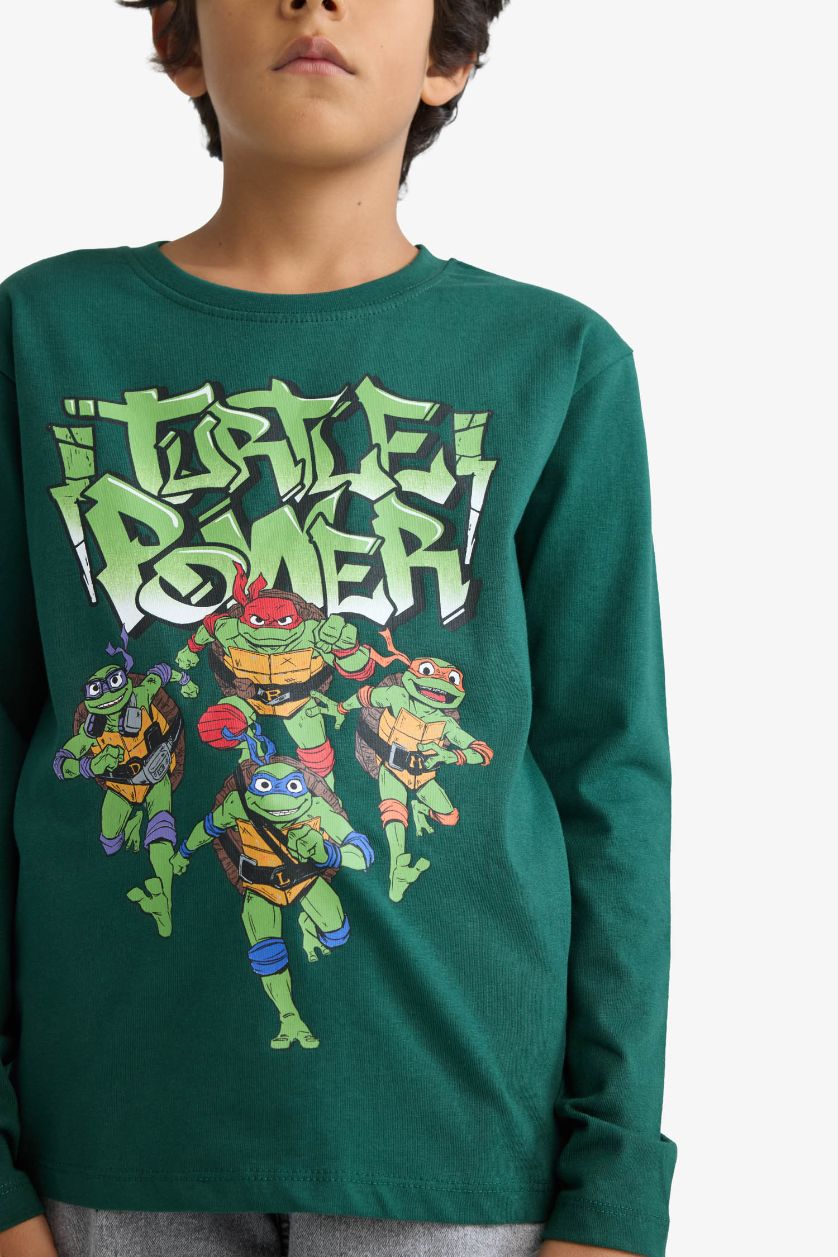 BOYS & TEENS Green Boy Teenage Mutant Ninja Turtles Long Sleeve T-Shirt
