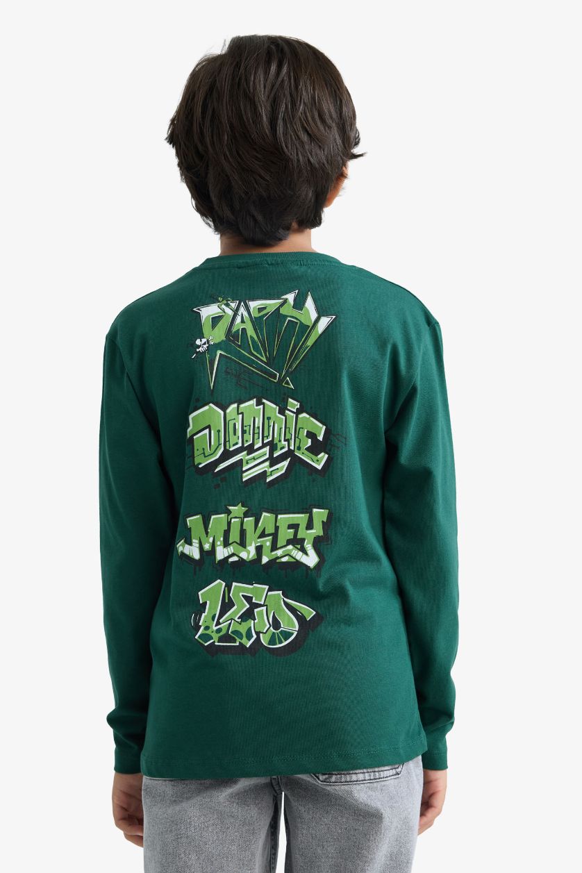 BOYS & TEENS Green Boy Teenage Mutant Ninja Turtles Long Sleeve T-Shirt