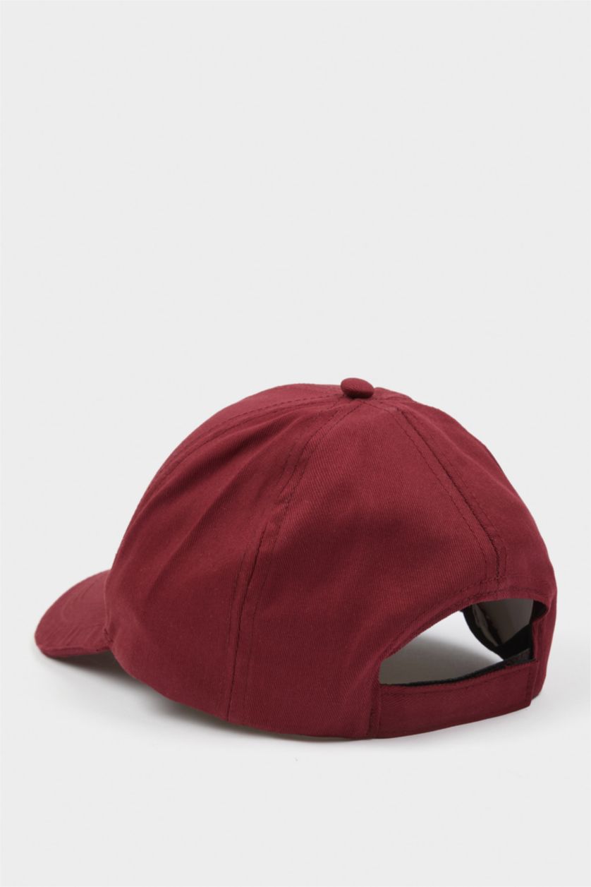 Kadın Bordo Kadın Pamuklu Cap Şapka