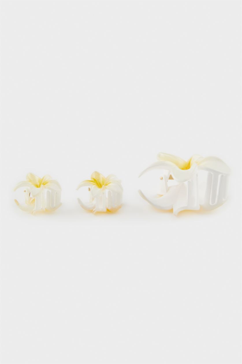 WOMAN Yellow Woman 3 Pack White Lotus Peg Clasp
