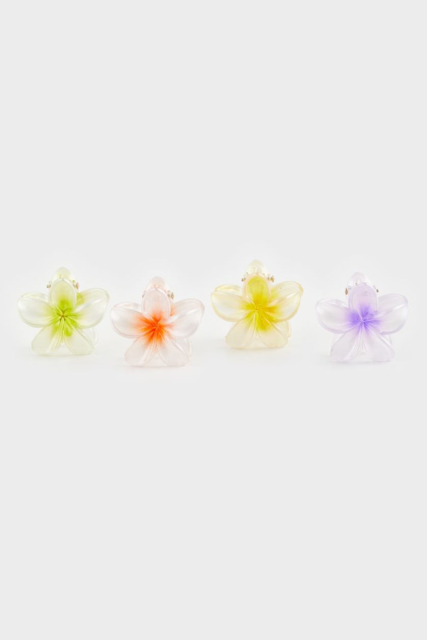 FEMME Karma Lot de 4 petits Pinces à cheveux lotus colorées pour femme