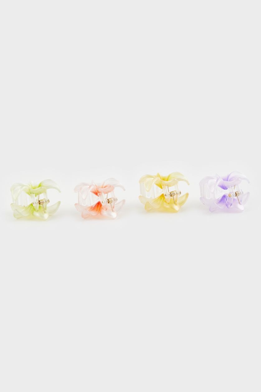 FEMME Karma Lot de 4 petits Pinces à cheveux lotus colorées pour femme