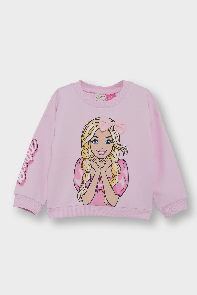 Baby Girl Light Pink Baby Girl Barbie Crew Neck Sweatshirt